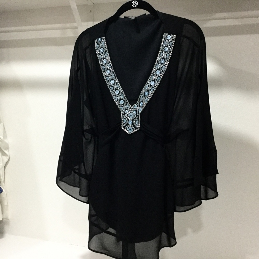 White House Black Market Black Blouse
